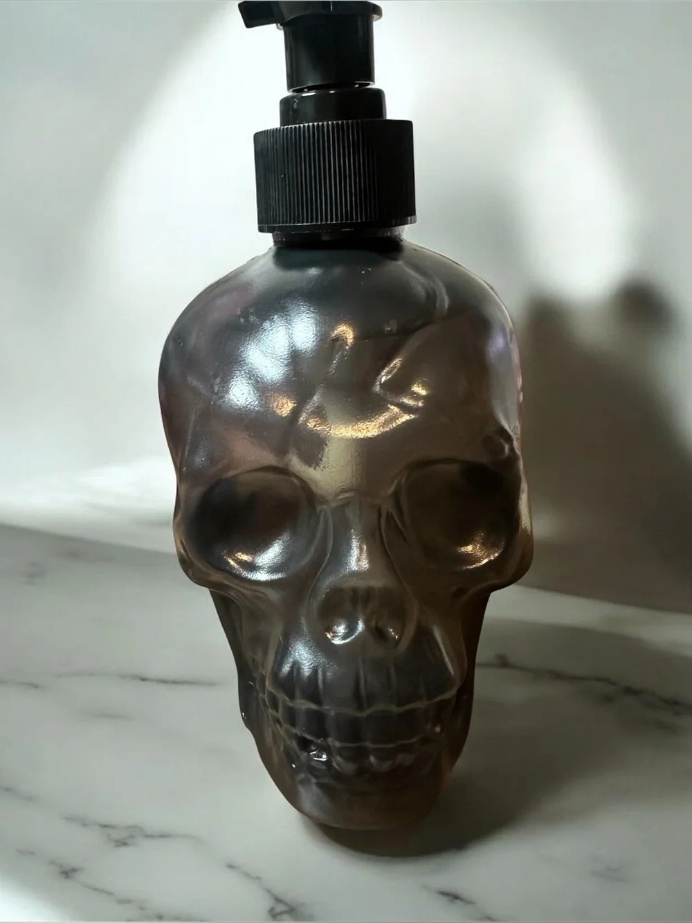 Halloween Skull Refillable Plastic Hand Soap Dispenser Pomegranate Vanilla Scent